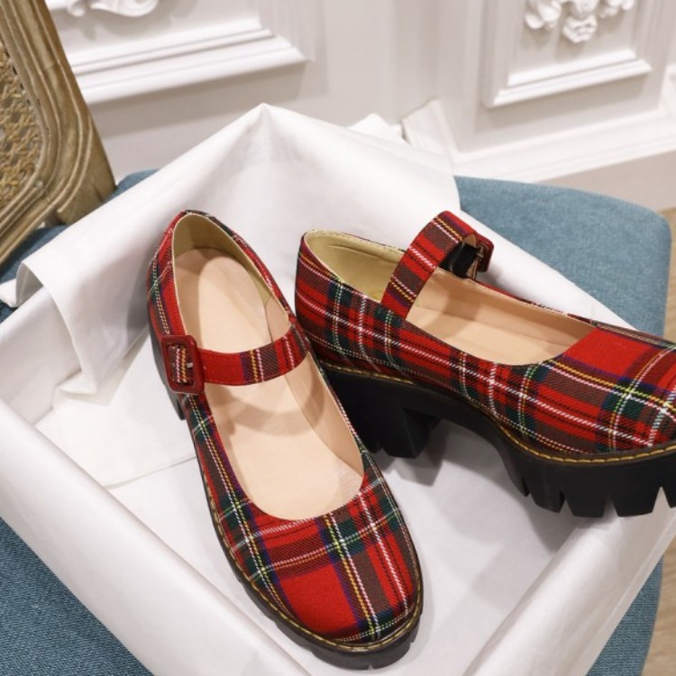 Lolita Mary Jane Platform Heels in Fabric with Round Toe - Image 3