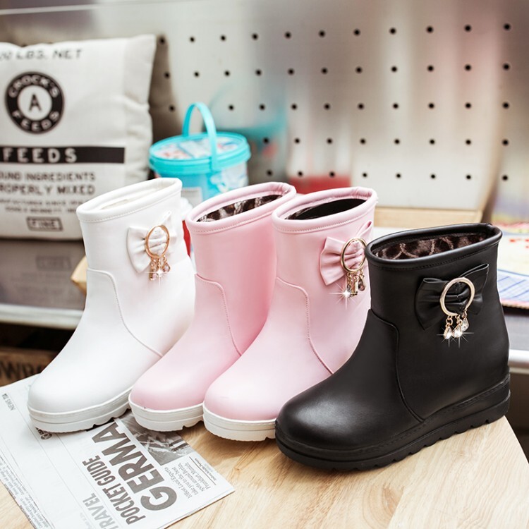Women's PU Flat Round Toe Short Fashion Boots - Style k.html - Image 4