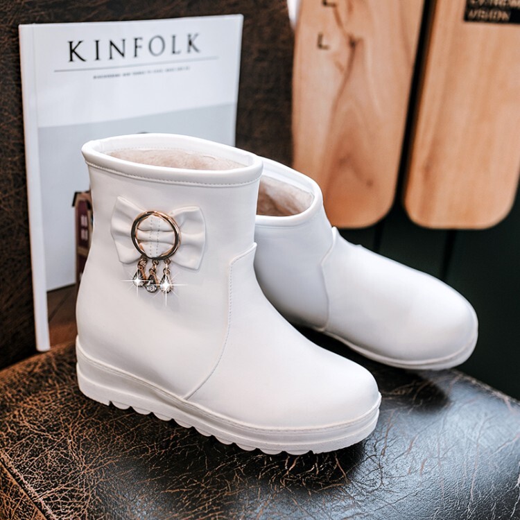 Women's PU Flat Round Toe Short Fashion Boots - Style k.html - Image 5