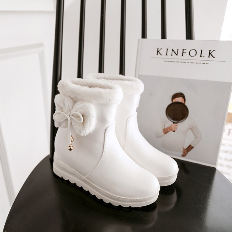Women's Winter Fashion Ankle Boots with Hidden Wedge Heel