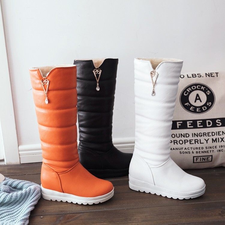 Women's High Shaft Fashion Boots with Hidden Wedge Heel