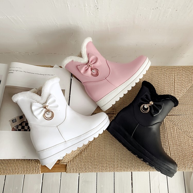 Women's Fashion Ankle Boots with Hidden Wedge Heel
