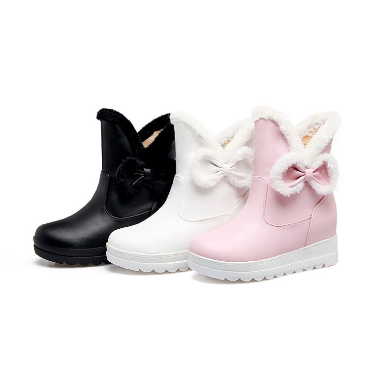 Women's PU Flat Round Toe Short Fashion Boots - Style m.html - Image 5