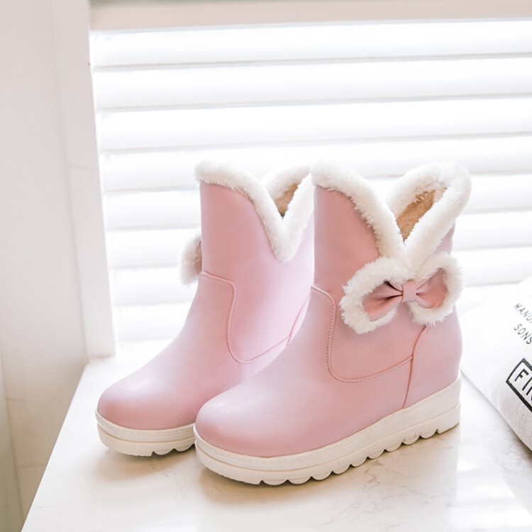 Women's PU Flat Round Toe Short Fashion Boots - Style m.html - Image 2