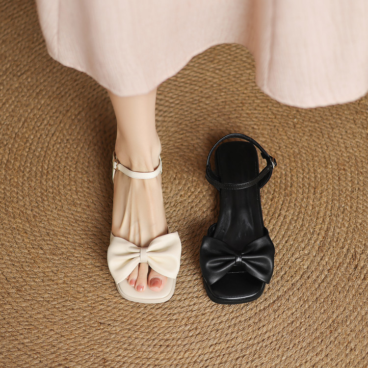 Women's Open Toe Low Chunky Heel Sandals Summer 2025 - Style m.html - Image 2