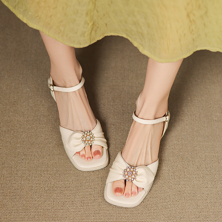 Women's Open Toe Low Chunky Heel Sandals Summer 2025 - Style q.html
