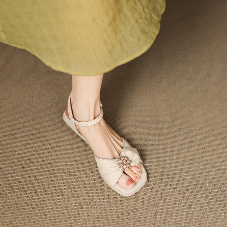 Women's Open Toe Low Chunky Heel Sandals Summer 2025 - Style q.html - Image 2