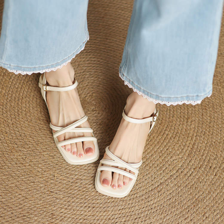 Women's Open Toe Low Chunky Heel Sandals Summer 2025 - Style k.html