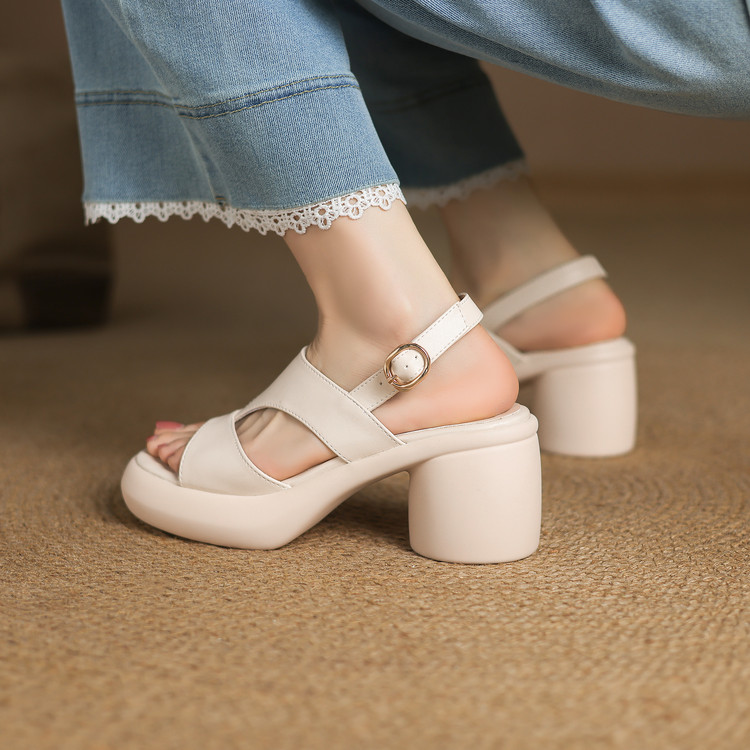 Women's Open Toe Block Heel Sandals - Summer 2025 - Style i.html - Image 3